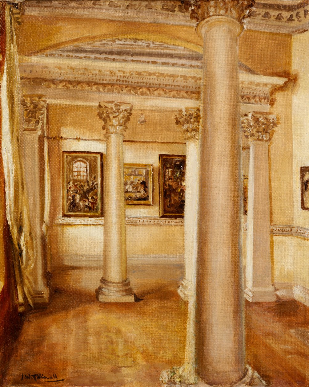 Pillar Drawing Room, Chiswick House (óleo sobre tela) de Joseph Williams Topham Vinall