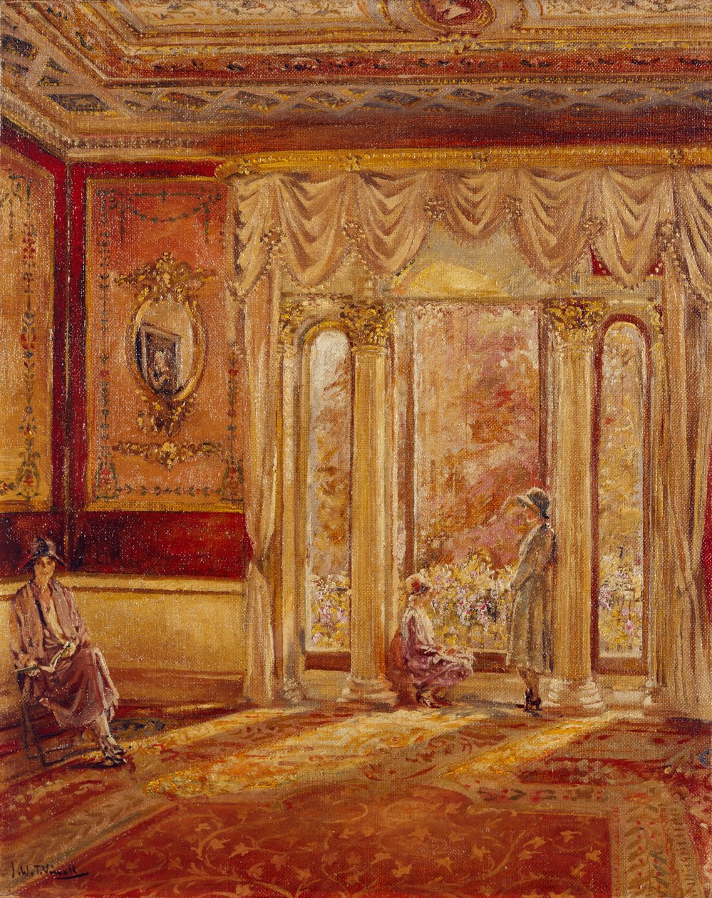 South East Drawing Room, Chiswick House (óleo sobre tela) de Joseph Williams Topham Vinall