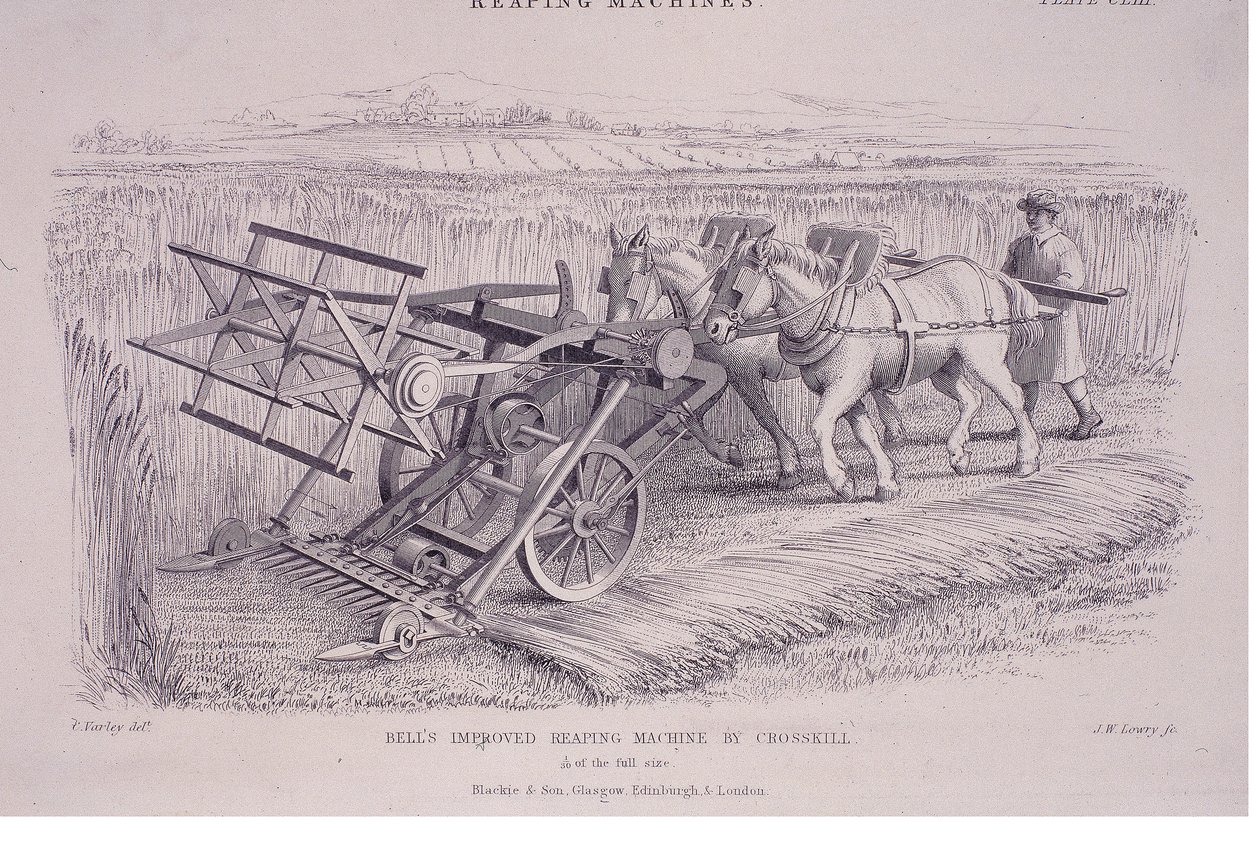 Bells melhorou a máquina de colheita da Crosskill, c1840s. de Joseph Wilson Lowry