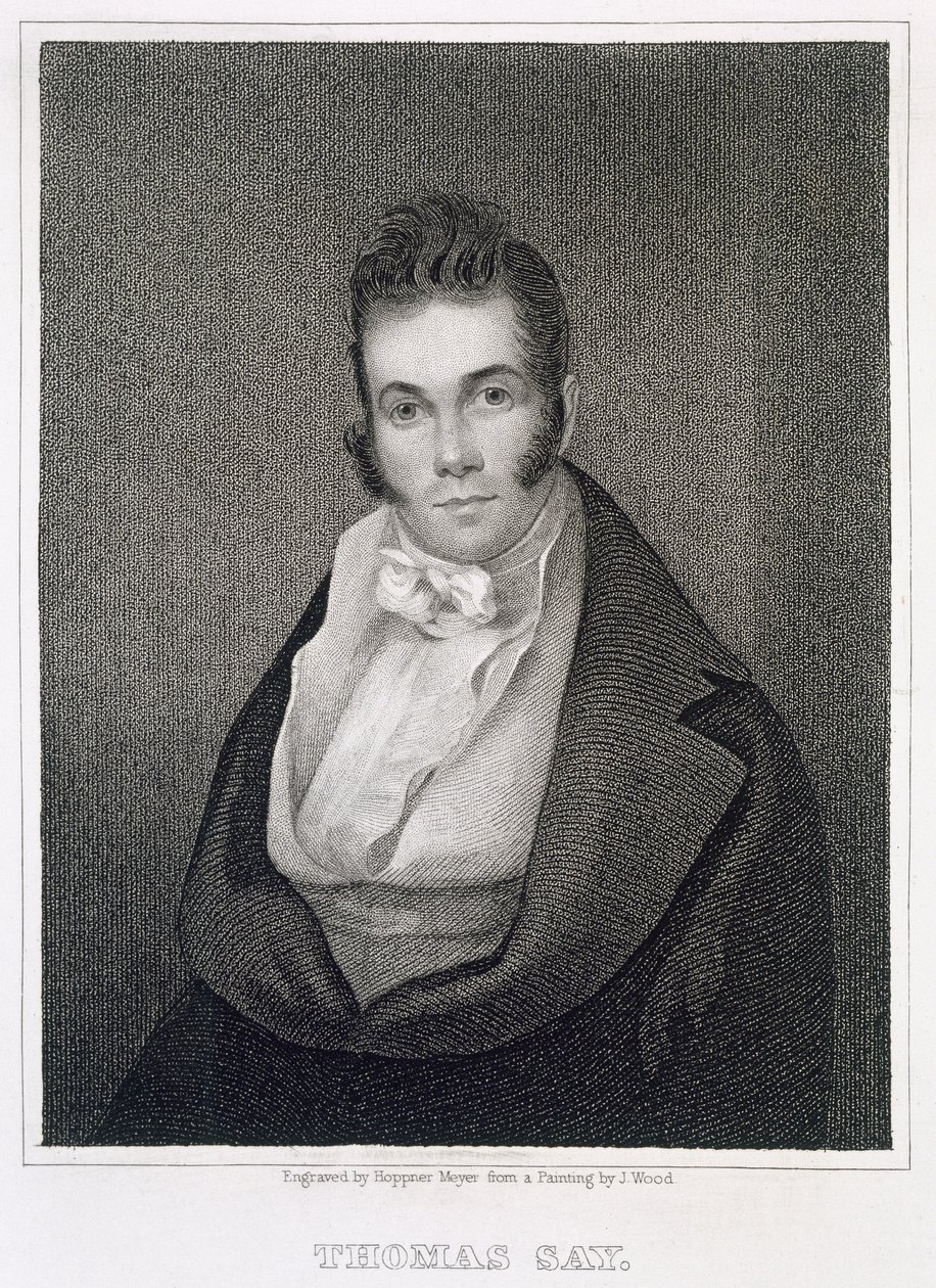 Thomas Say (1787-1834), gravado por Henry Hoppner Meyer (1787-1847) de Joseph Wood