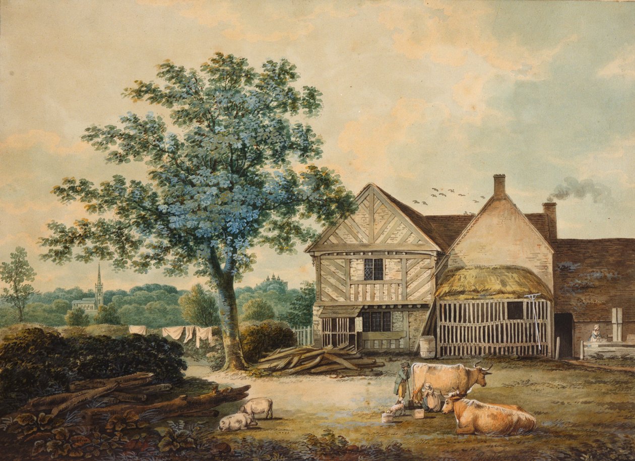 Fazenda perto de Aston Hall de Joseph Wright