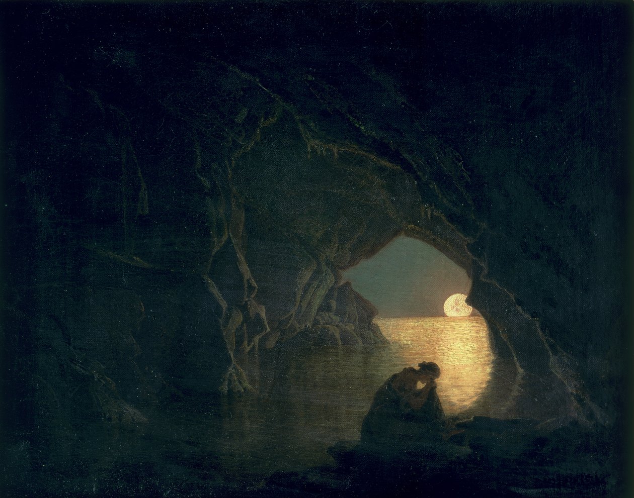 Uma gruta com a figura de Julia, 1780 de Joseph Wright of Derby