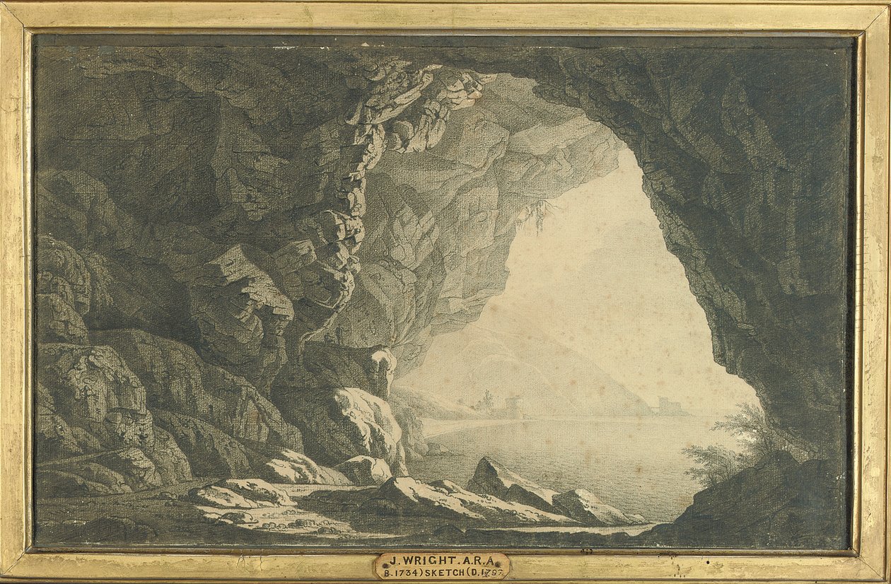 Uma gruta no Golfo de Salerno, manhã, c.1800 de Joseph Wright of Derby