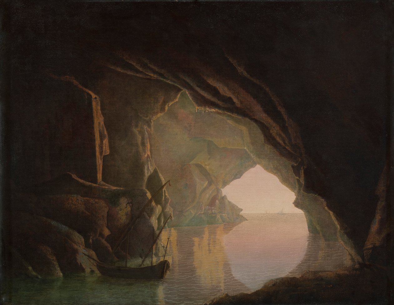 Uma Gruta no Golfo de Salerno, Sunset de Joseph Wright of Derby