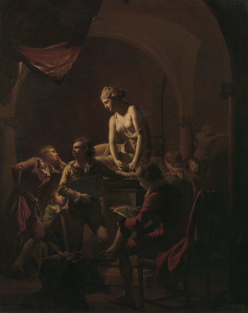 Academia por Lamplight de Joseph Wright of Derby