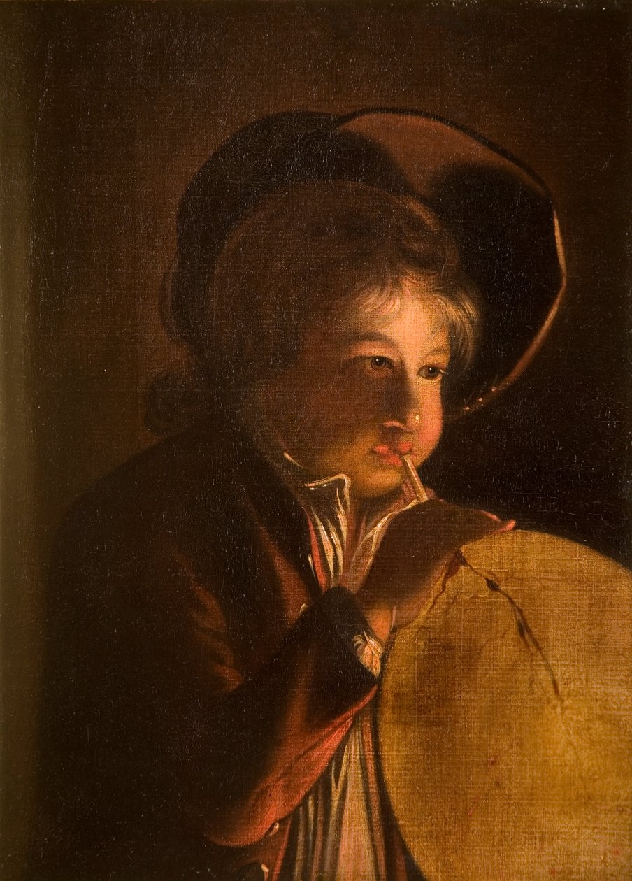 Menino soprando uma bexiga à luz de velas de Joseph Wright of Derby