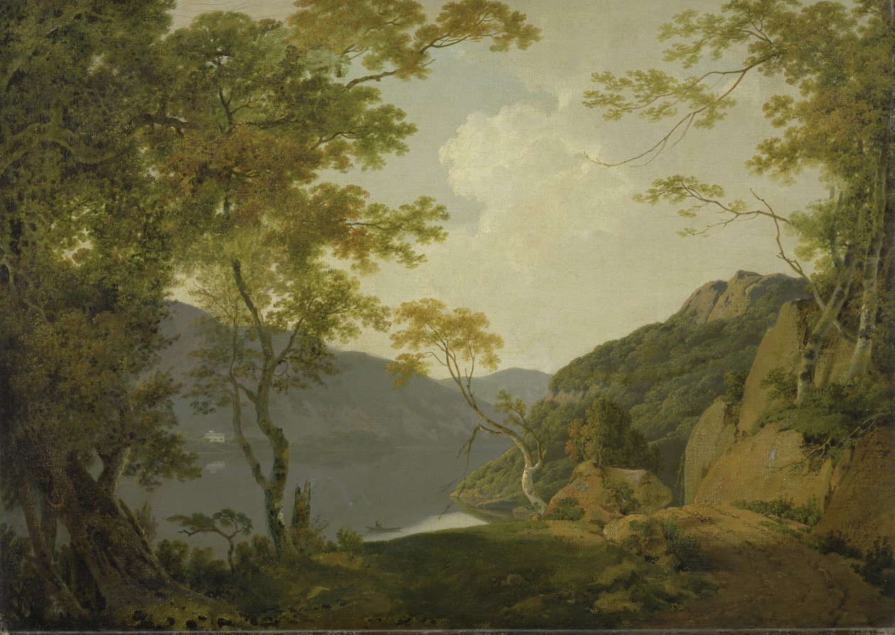 Cena do Lago de Joseph Wright of Derby