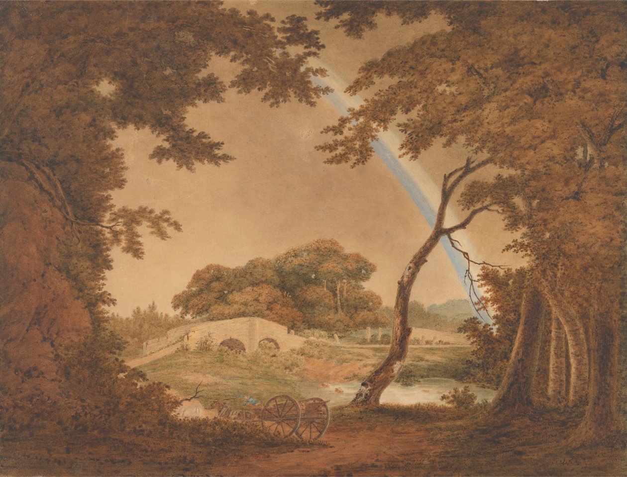 Paisagem com Arco-íris, Vista perto de Chesterfield de Joseph Wright of Derby