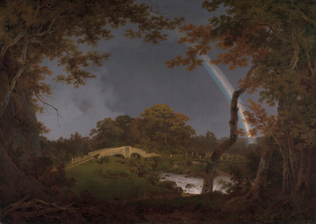Paisagem com um arco-íris de Joseph Wright of Derby