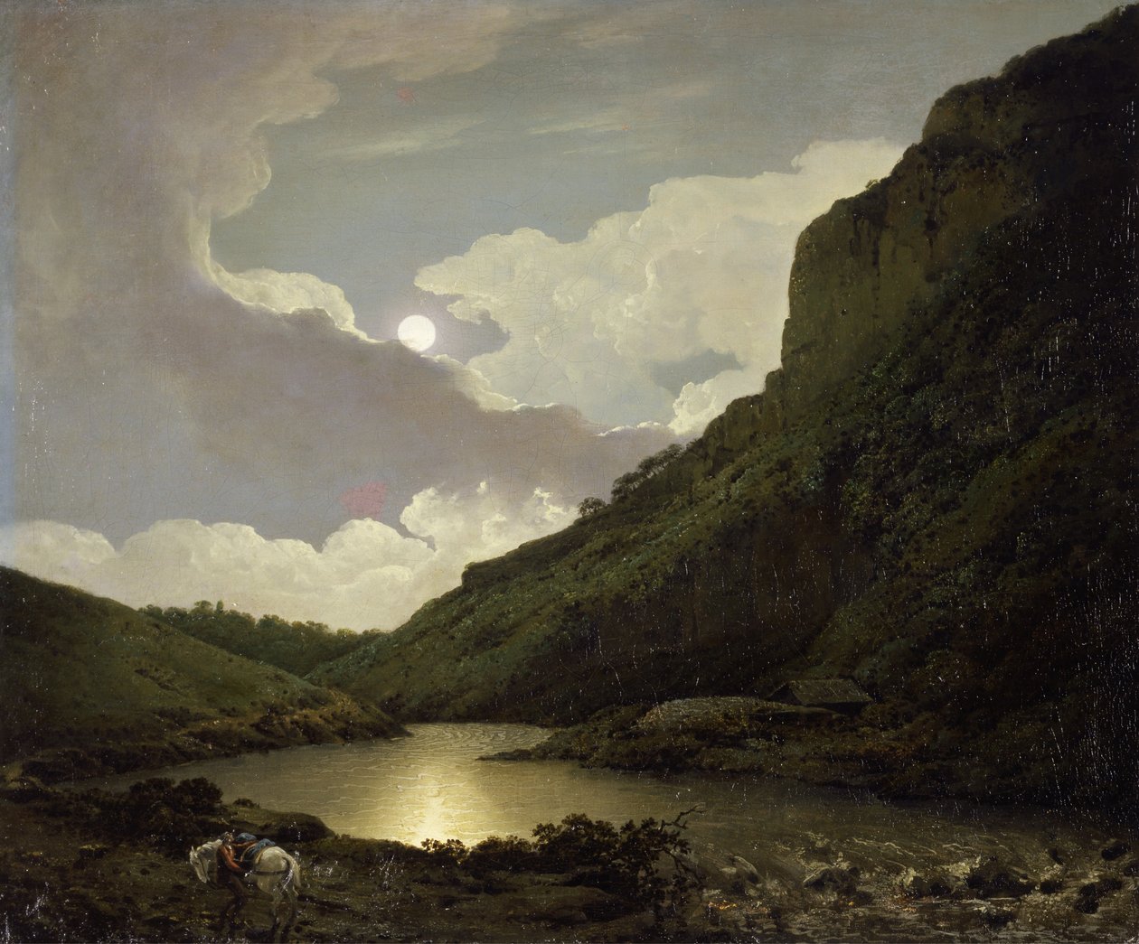 Matlock Tor de Moonlight, c.1777-80 (óleo sobre tela) de Joseph Wright of Derby