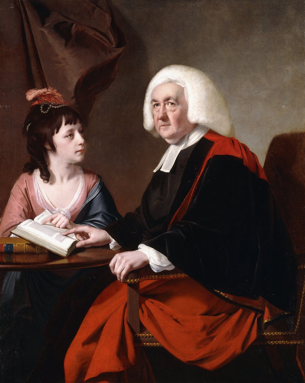 Retrato do Rev.Thoms Wilson DD e sua filha adotiva, Miss Catherine Macauley, de Joseph Wright of Derby