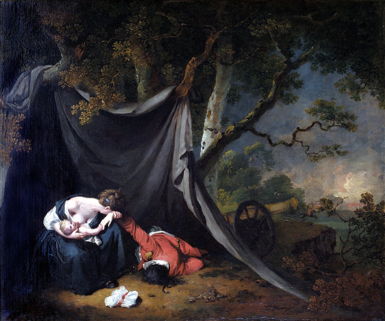 O Soldado Morto, c.1789 (óleo sobre tela) de Joseph Wright of Derby