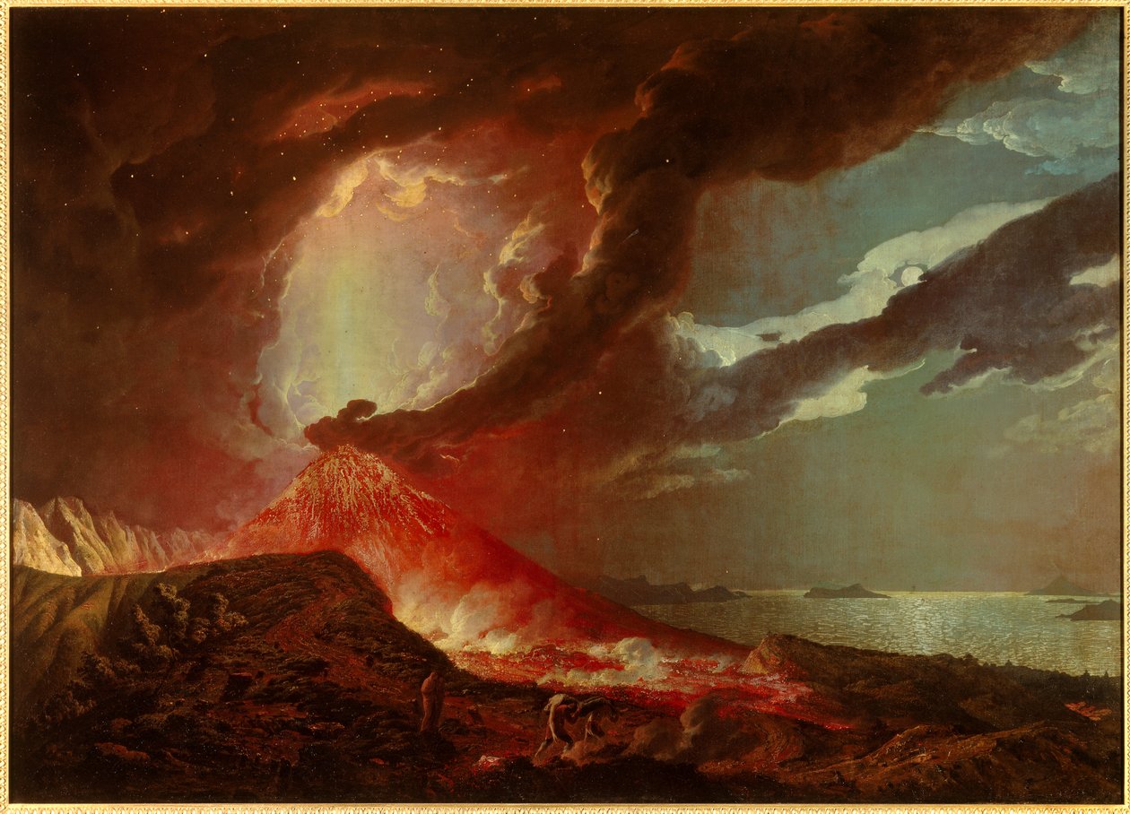 A erupção da Vesúvia com ilhas na Baía de Nápoles em 1776 Pintura de Joseph Wright de Derby (1734-1797) 1776 Coleção privada de Joseph Wright of Derby