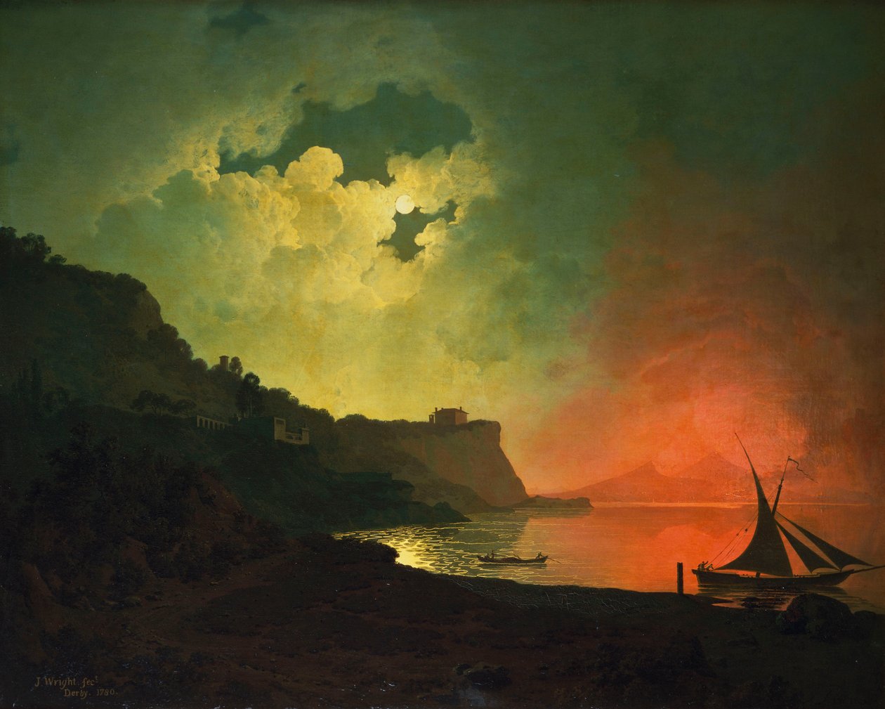 Vesúvio a partir de Posilipo de Joseph Wright of Derby
