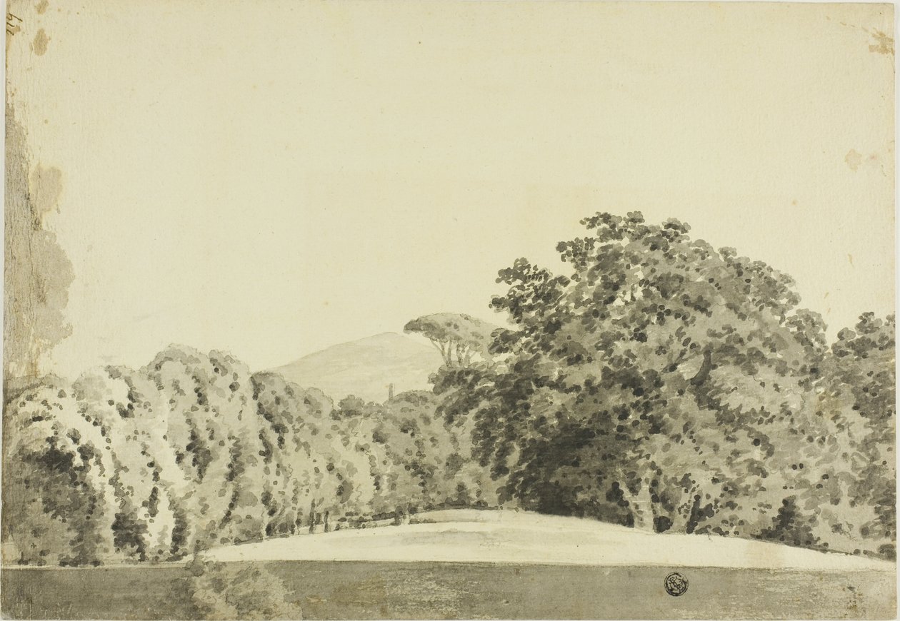 Paisagem arborizada de Joseph Wright of Derby