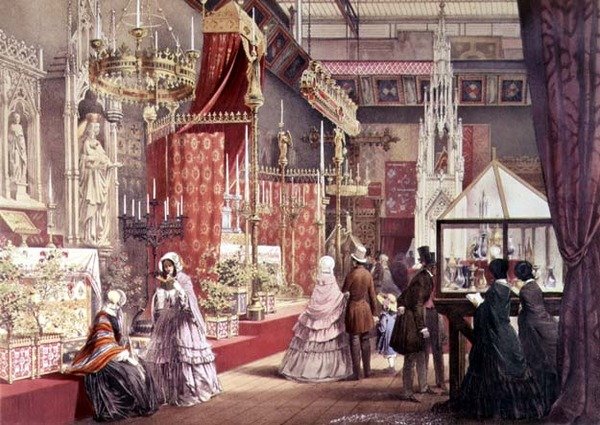 Grande Exposição: Tribunal Medieval, projetado por Pugin, 1851 (veja também 205263) de Joseph after Nash