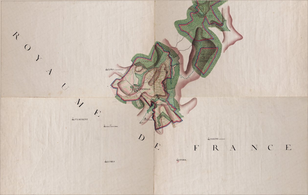 Mapa de Gernelle, Bélgica, por Joseph de Ferraris (1726 - 1814) de Joseph de Ferraris