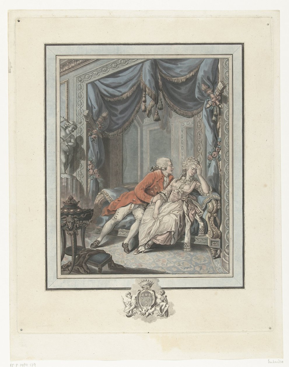 Jovem tentando seduzir uma senhora La return a la vertu de Joseph de Longueil