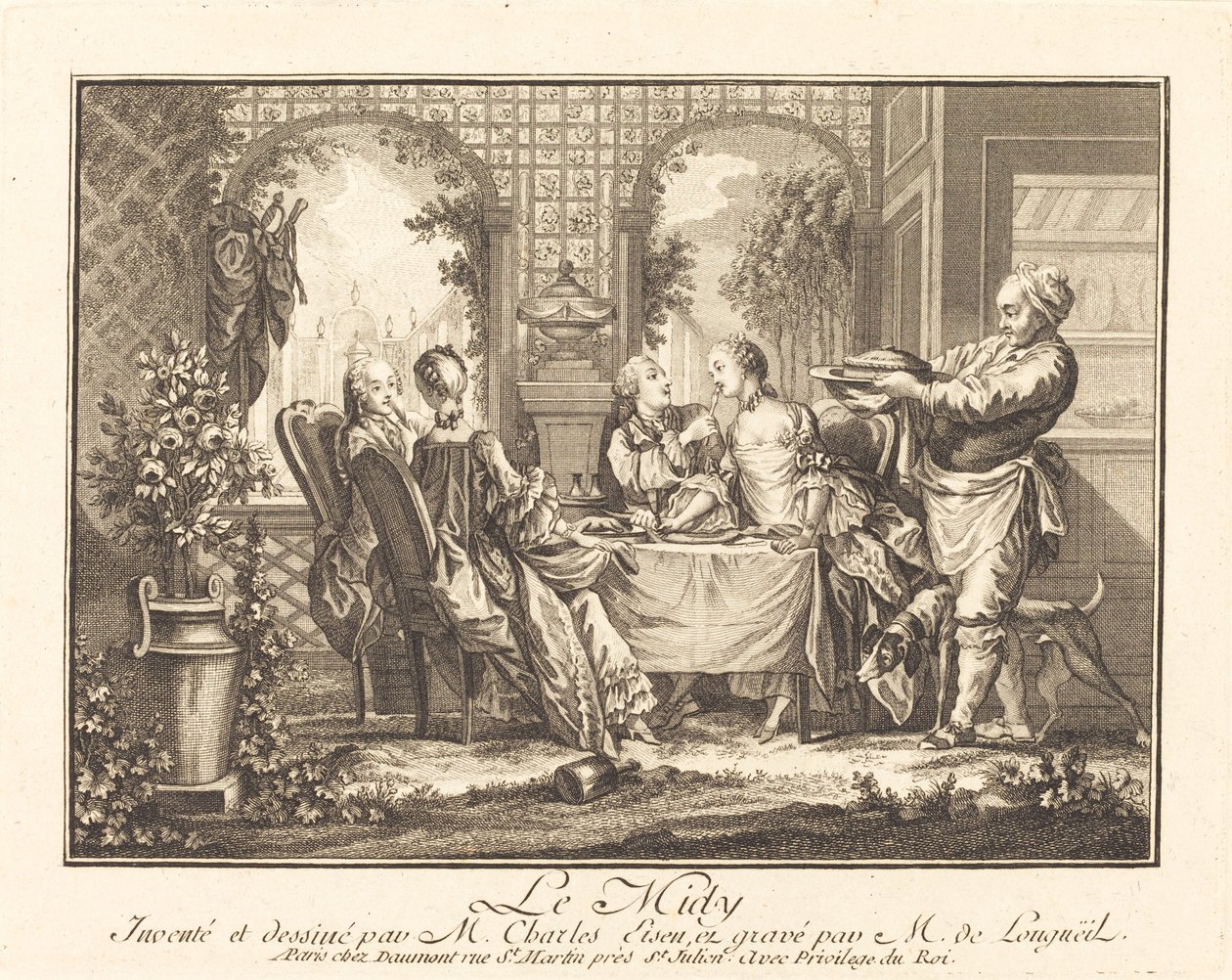 Meio-dia de Joseph de Longueil after Charles Eisen