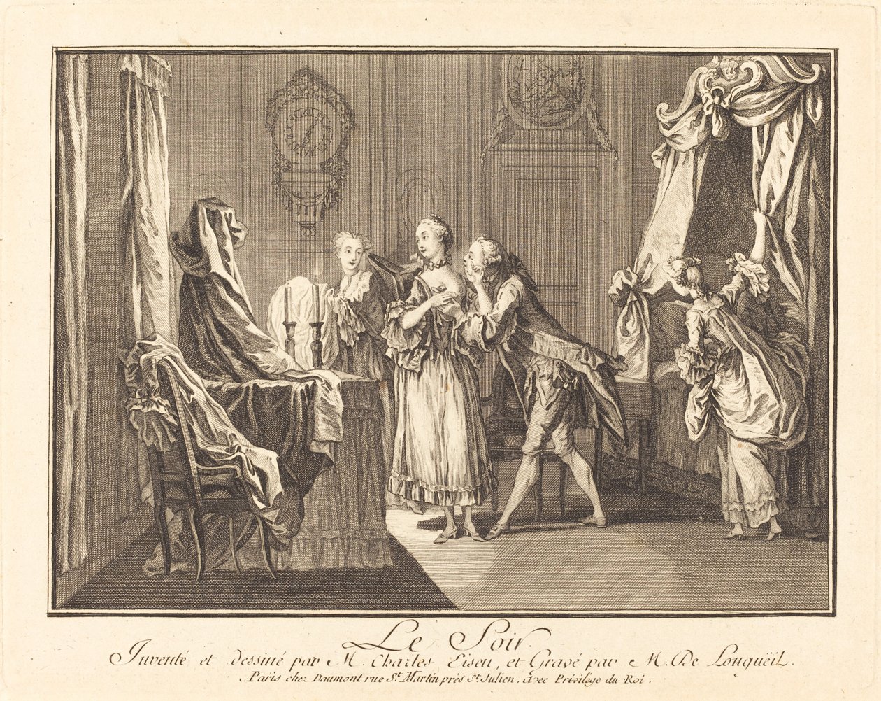 Le soir de Joseph de Longueil after Charles Eisen