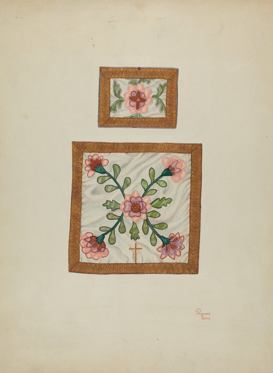 Burse e véu do cálice, c. 1940 de Josephine C. Romano