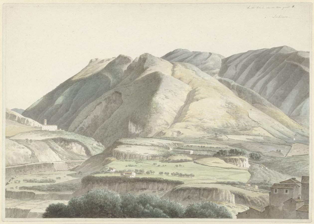 Paisagem italiana em Subiaco de Josephus Augustus Knip