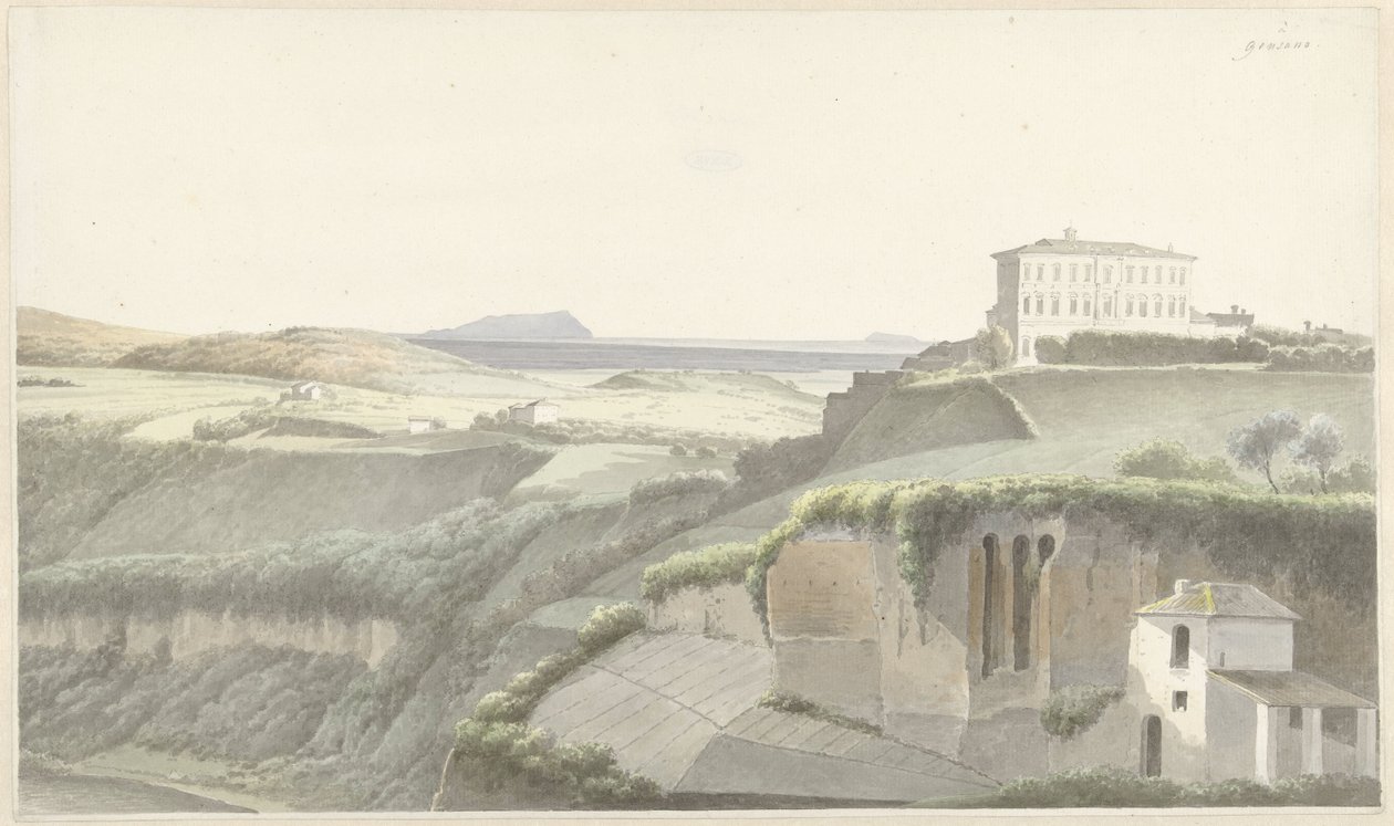 Paisagem em Genzano di Roma de Josephus Augustus Knip