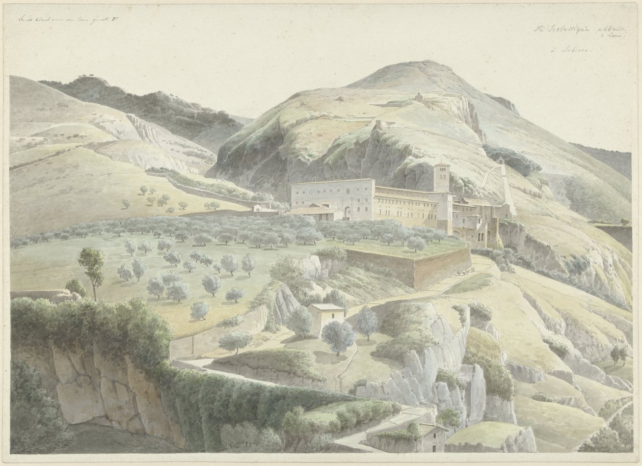 Paisagem com Mosteiro em Subiaco de Josephus Augustus Knip