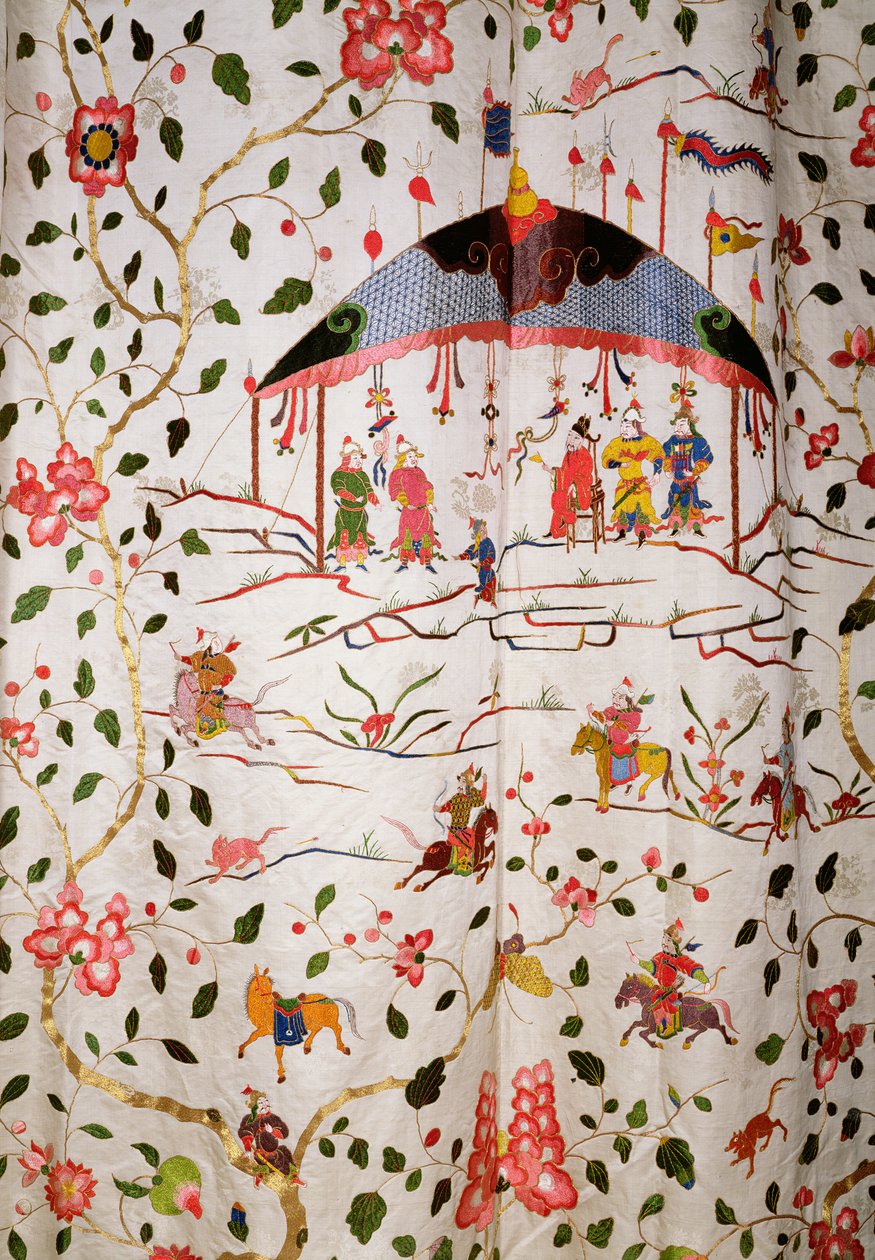 Design têxtil de arabesco, c.1720 (bordado) de Joshua Morris
