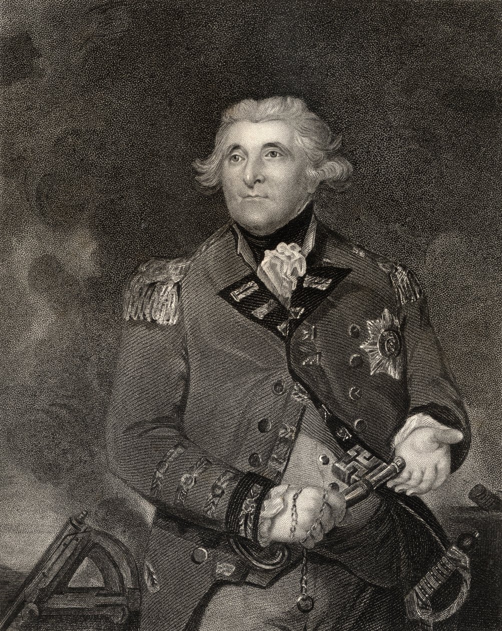 George Augustus Eliott, gravado por J. Cochran, da &39;National Portrait Gallery, Volume III&39;, publicado em 1820 de Joshua Reynolds