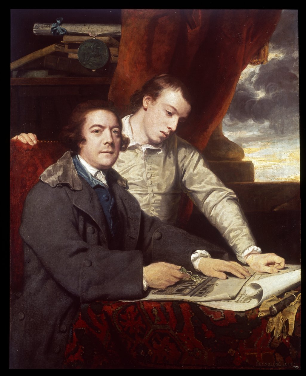 James Paine, arquiteto e seu filho, James, 1764 de Joshua Reynolds