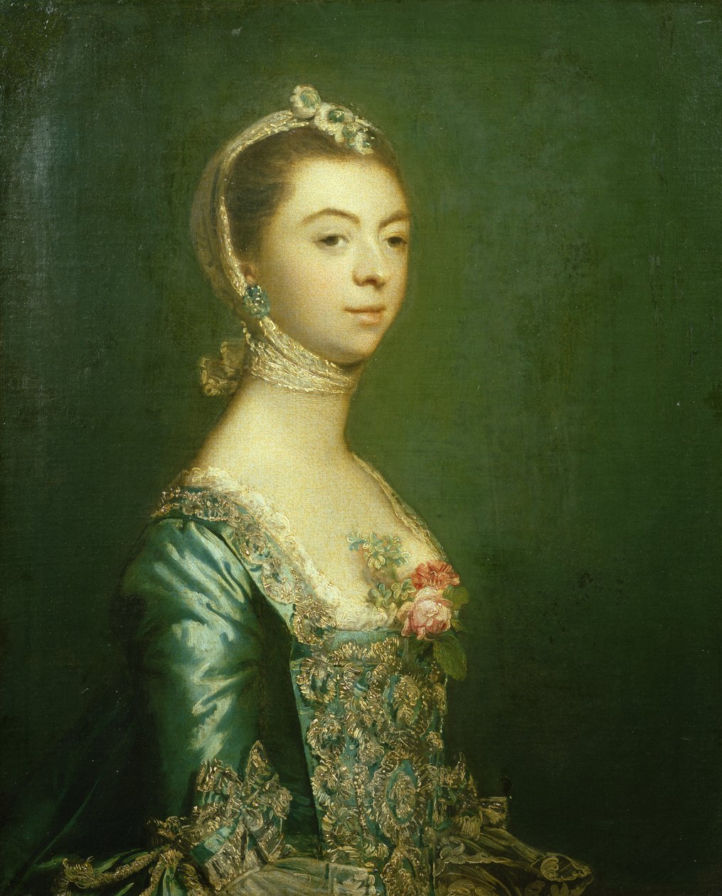 Lady North em um vestido azul e branco, 1757 de Joshua Reynolds