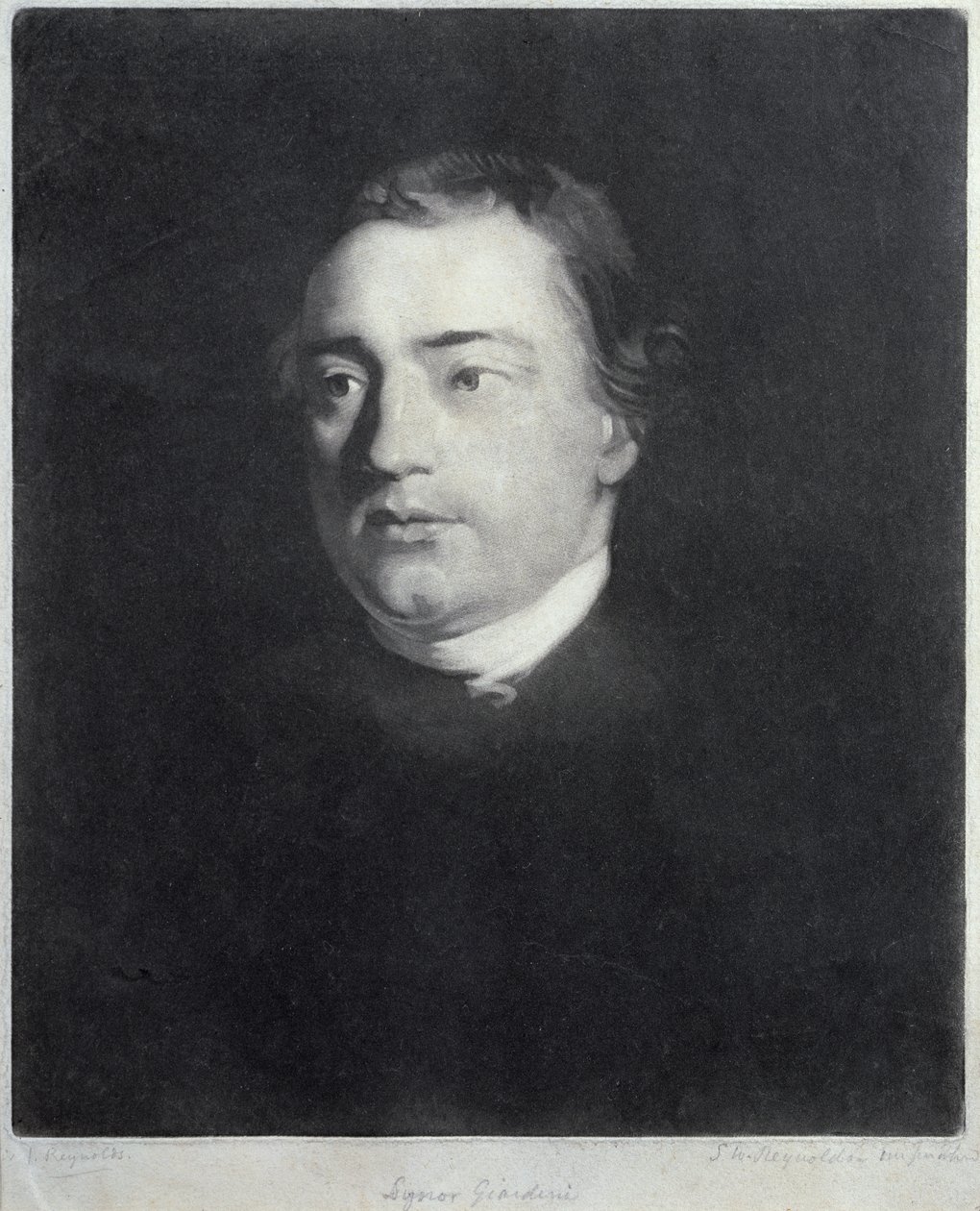 Retrato de Felice de Giardini (1716-1616), violinista italiano, gravado por Samuel William Reynolds (1773-1835) de Joshua Reynolds