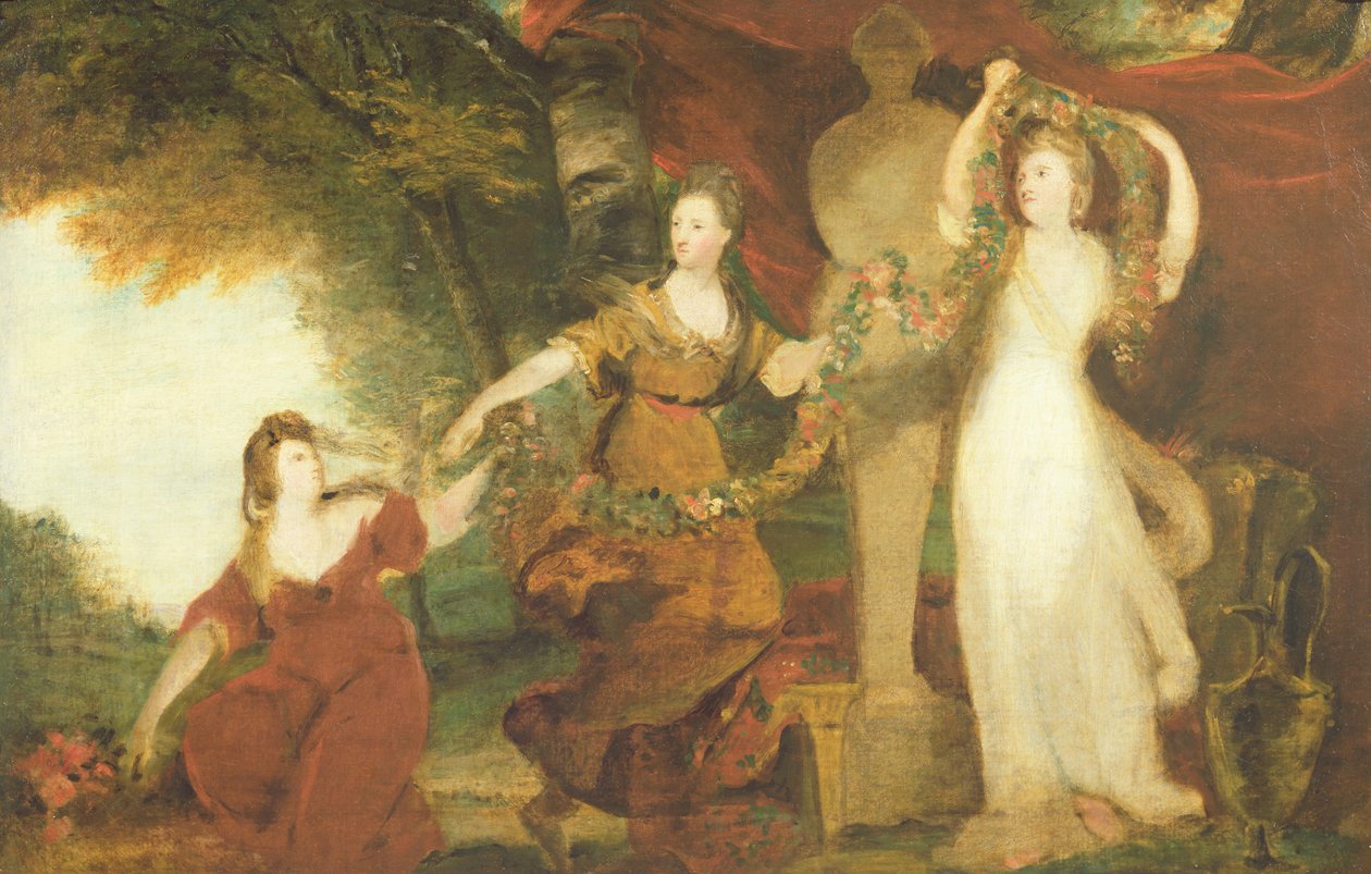 Estudo para as três filhas de Sir William Montgomery, c.1773 de Joshua Reynolds