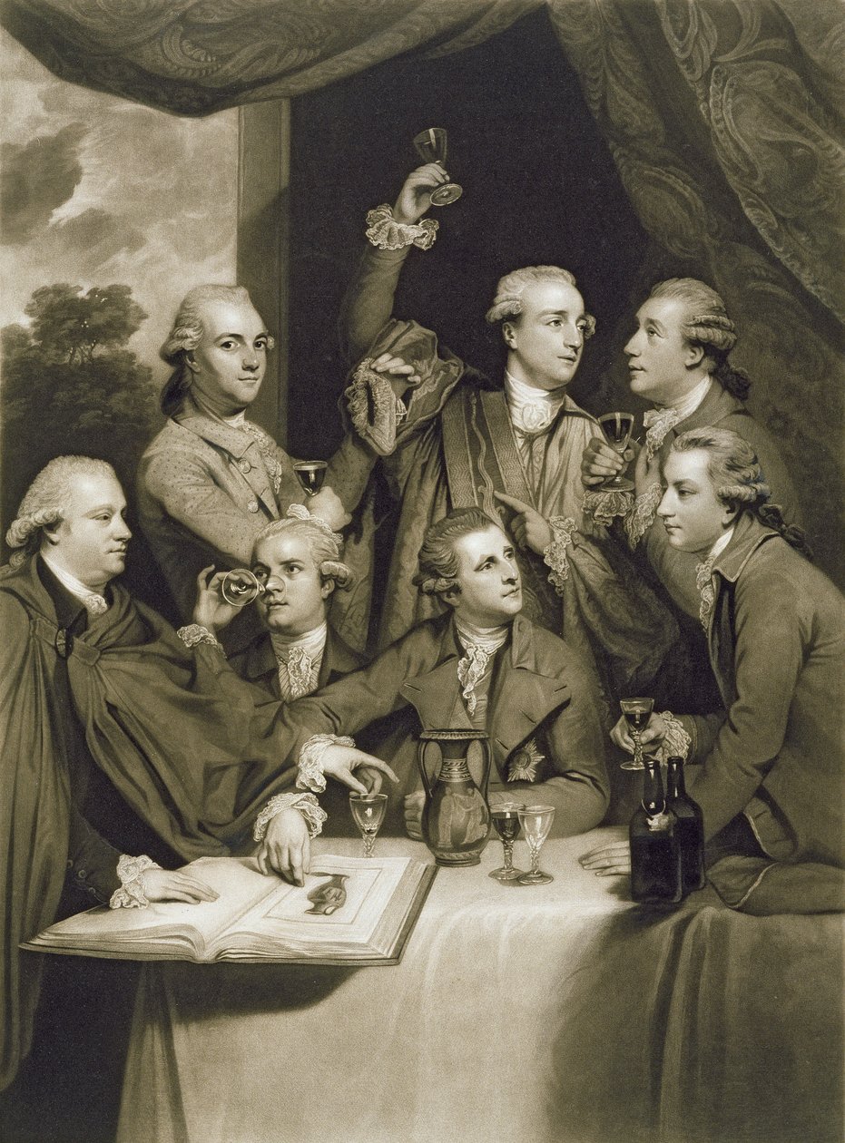 A Sociedade Dilettanti, gravada por William Say, 1812 (mezzotint no papel) de Joshua Reynolds