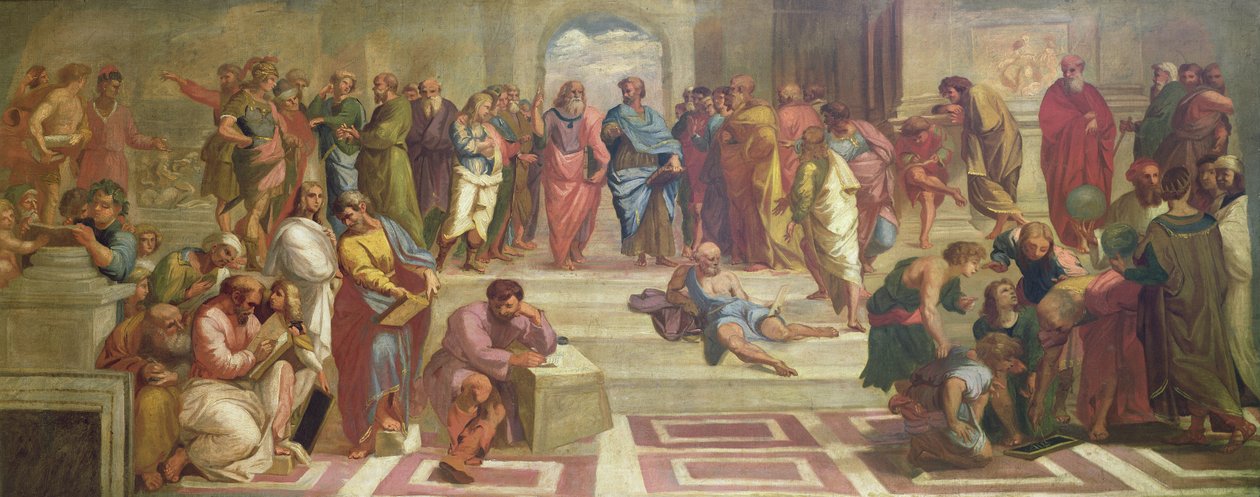 A Escola de Atenas, depois de Rafael (veja 472 para original) de Joshua Reynolds