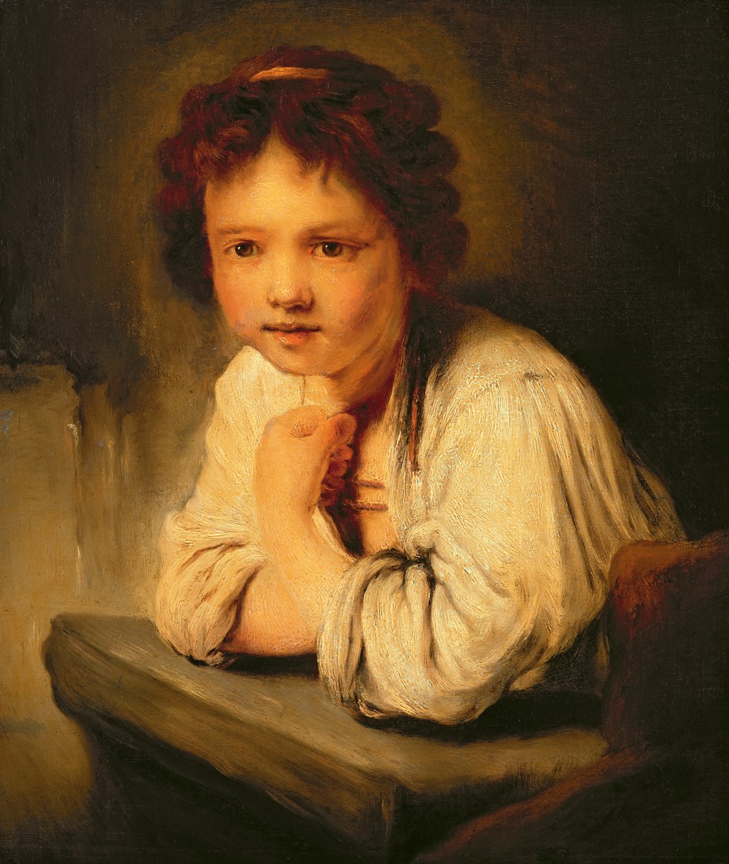 Menina jovem, em, um, janela de Joshua Reynolds