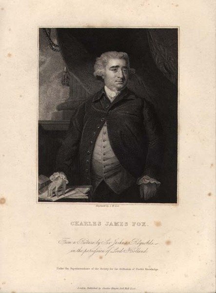 Charles James Fox (1749-1806), gravado por John William Cook (gravura) de Joshua (after) Reynolds