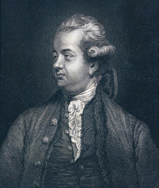 Edward Gibbon (1737-94) (gravura) de Joshua (after) Reynolds