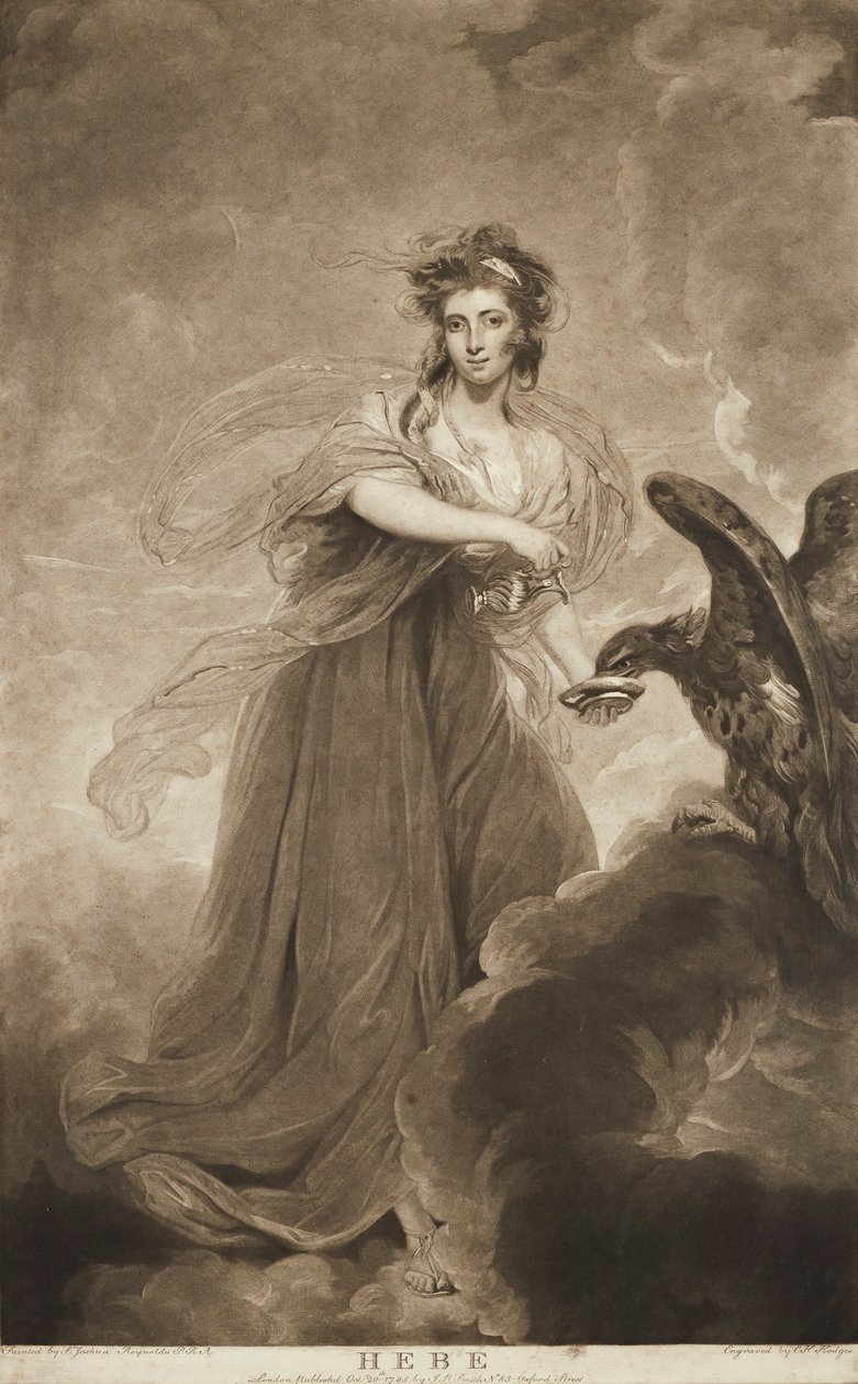 Hebe (mezzotinto) de Joshua (after) Reynolds