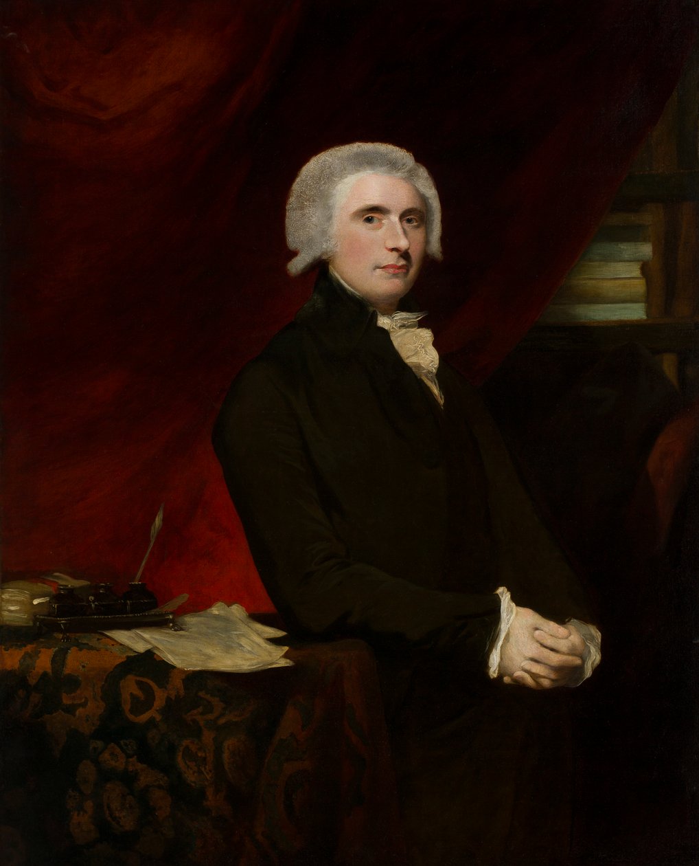 Retrato de Thomas, Lord Erskine (1750-1823) em sua Biblioteca (óleo sobre tela) de Joshua (circle of) Reynolds