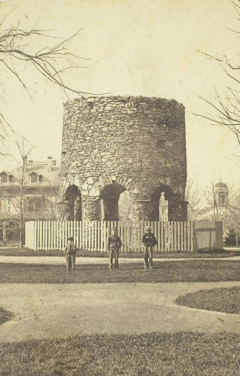 Torre de pedra sem título com rapazes, 1850-1880s.   de Joshua Appleby Williams