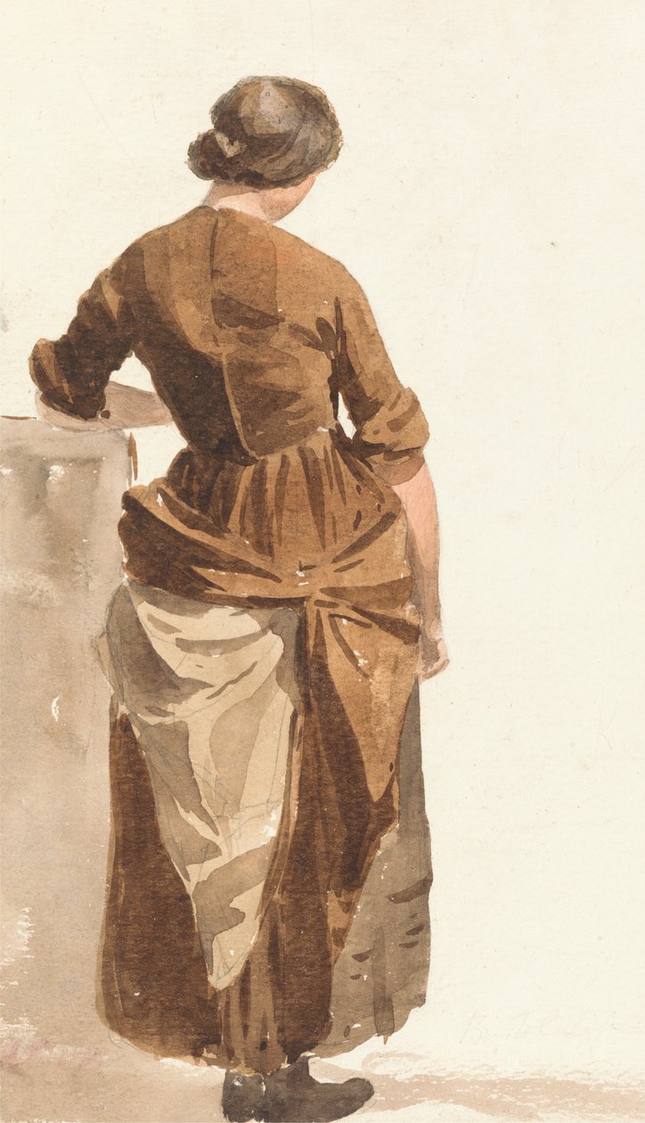 Rapariga com um vestido castanho de Joshua Cristall