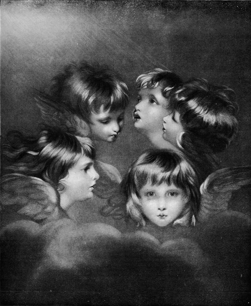 Um retrato de Childs em diferentes visões: cabeças de anjos, c1786, 1911 de Joshua Reynolds