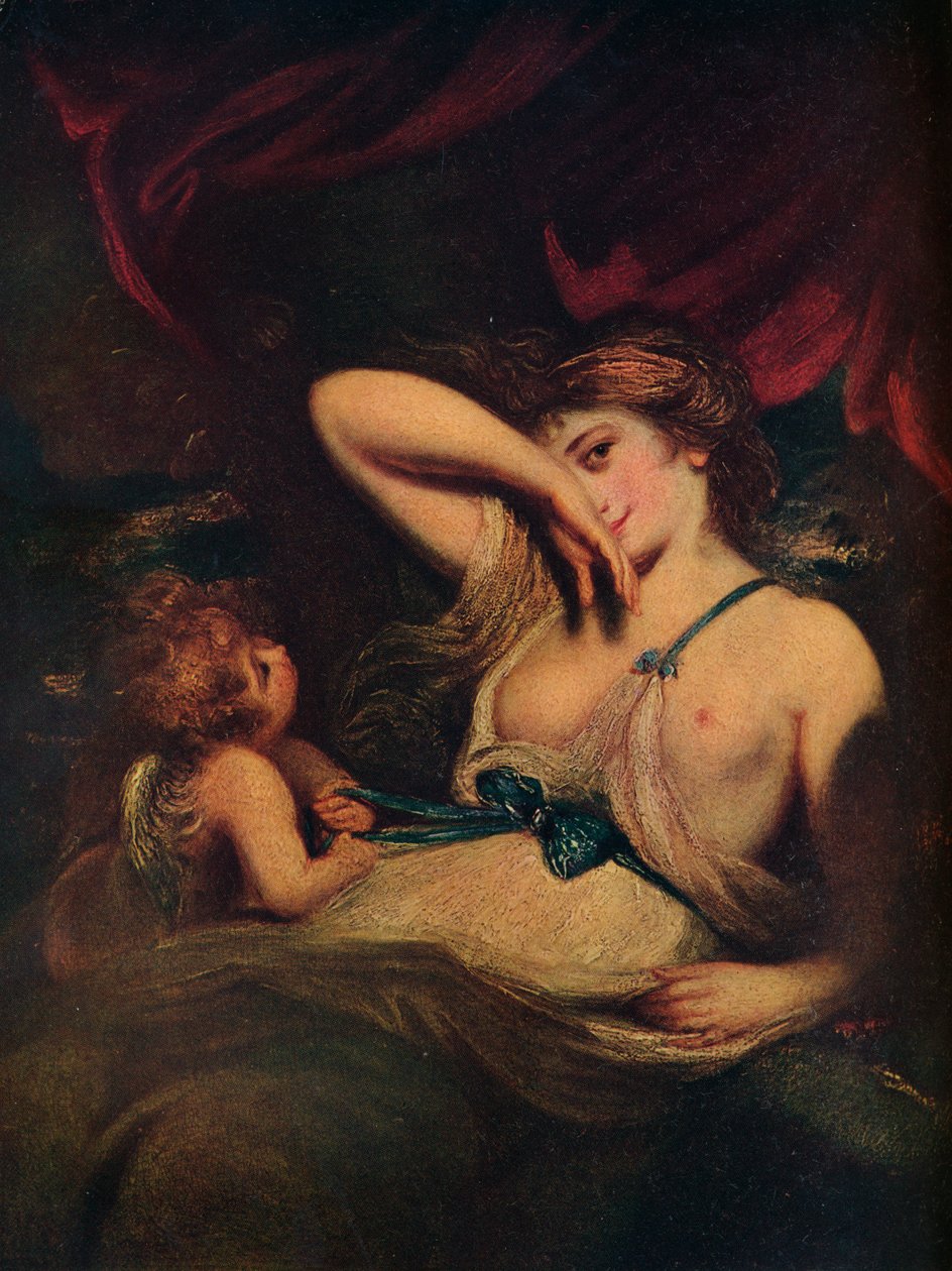 Ninfa e Cupido: A Serpente na Grama, 1784, 1914 de Joshua Reynolds