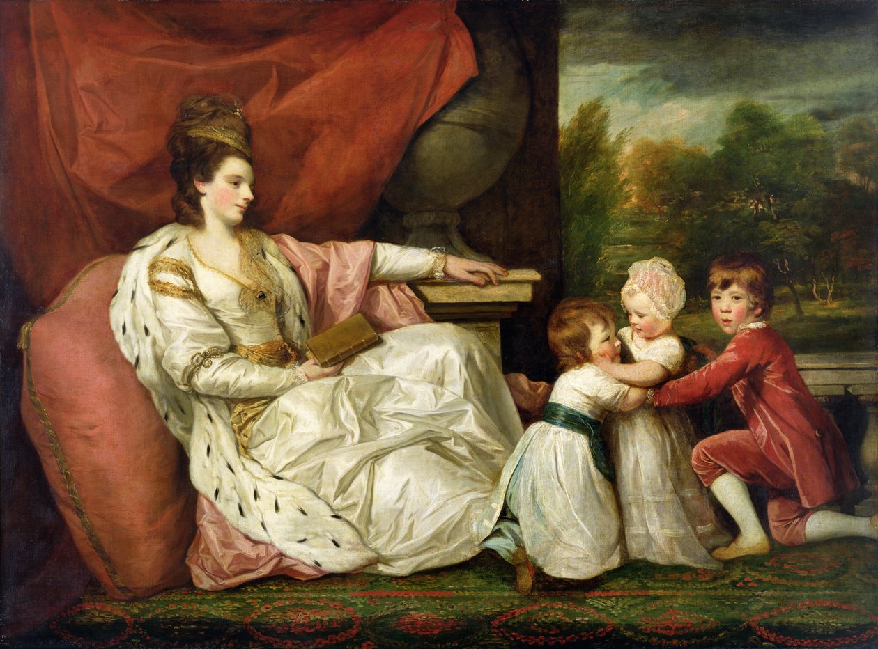 Charlotte Grenvill (Lady Williams-Wynn) e os seus filhos, c.1788 (óleo sobre tela) de Joshua Reynolds