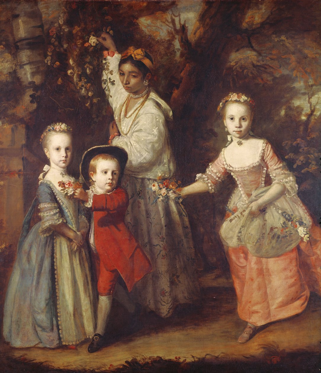 Os filhos de Edward Holden Cruttenden com seu Ayah indiano, 1759-1763 de Joshua Reynolds