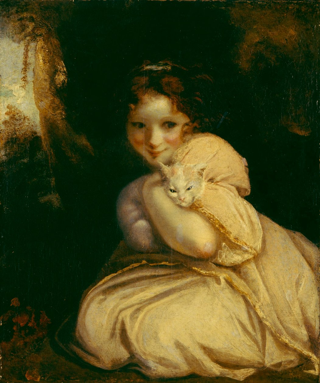 Felina com um gatinho de Joshua Reynolds