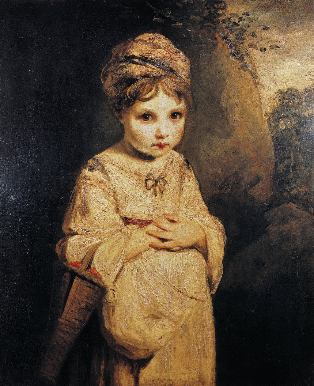 Menina com morangos, pintura de Joshua Reynolds (1723-1792), óleo sobre tela, 76, 6x63, 7 cm de Joshua Reynolds