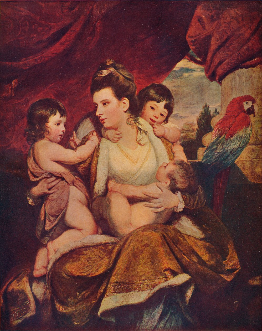 Lady Cockburn e seus três filhos mais velhos, 1773, 1907 de Joshua Reynolds